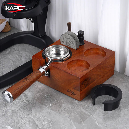 Ikape - Organisateur d'accessoires à café en Bois sans knock box