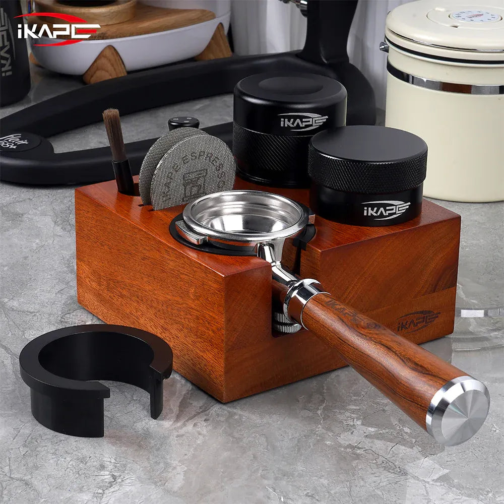 Ikape - Organisateur d'accessoires à café en Bois sans knock box