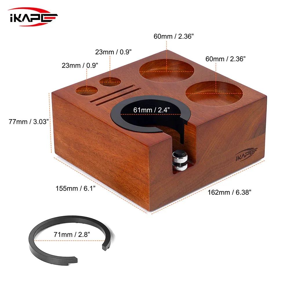 Ikape - Organisateur d'accessoires à café en Bois sans knock box