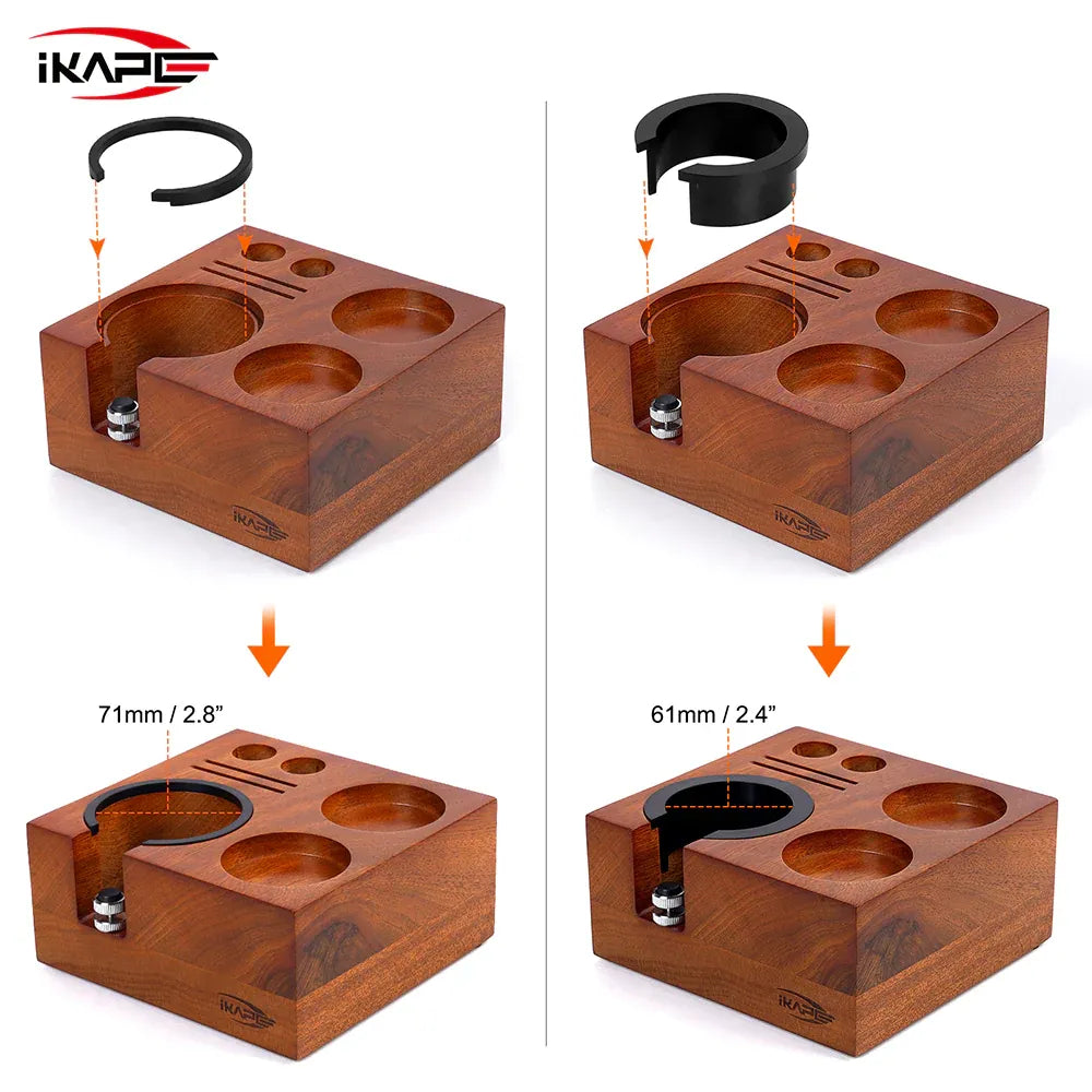 Ikape - Organisateur d'accessoires à café en Bois sans knock box