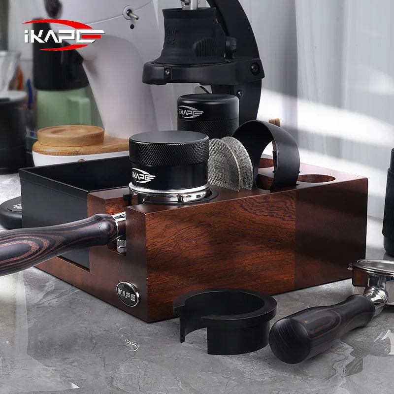 Ikape - Organisateur d'accessoires à café en Bois avec knock box