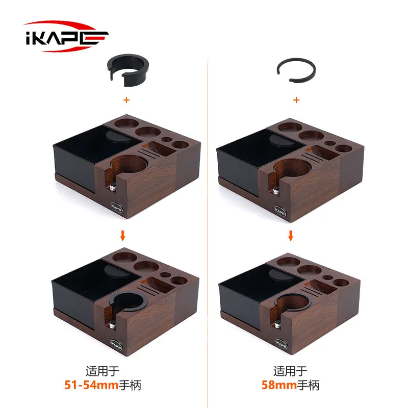 Ikape - Organisateur d'accessoires à café en Bois avec knock box