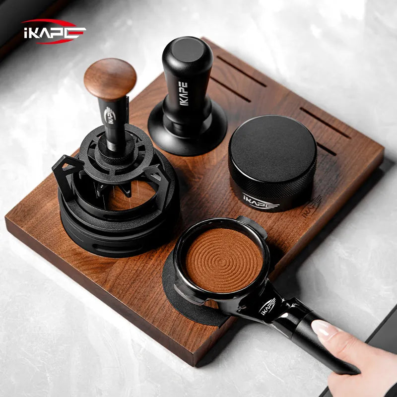 Ikape - Organisateur d'accessoires à café en Bois fine