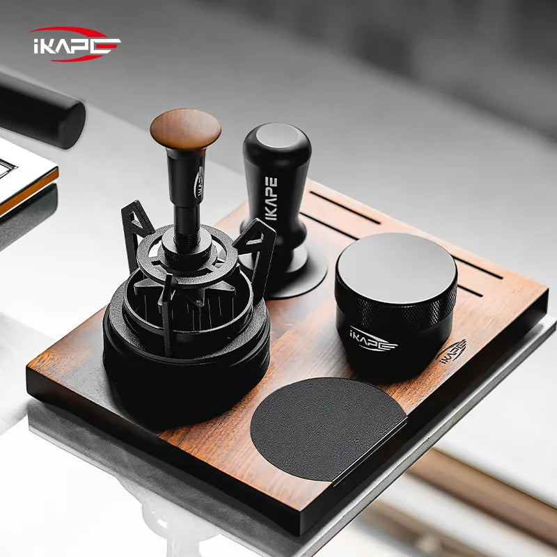 Ikape - Organisateur d'accessoires à café en Bois fine