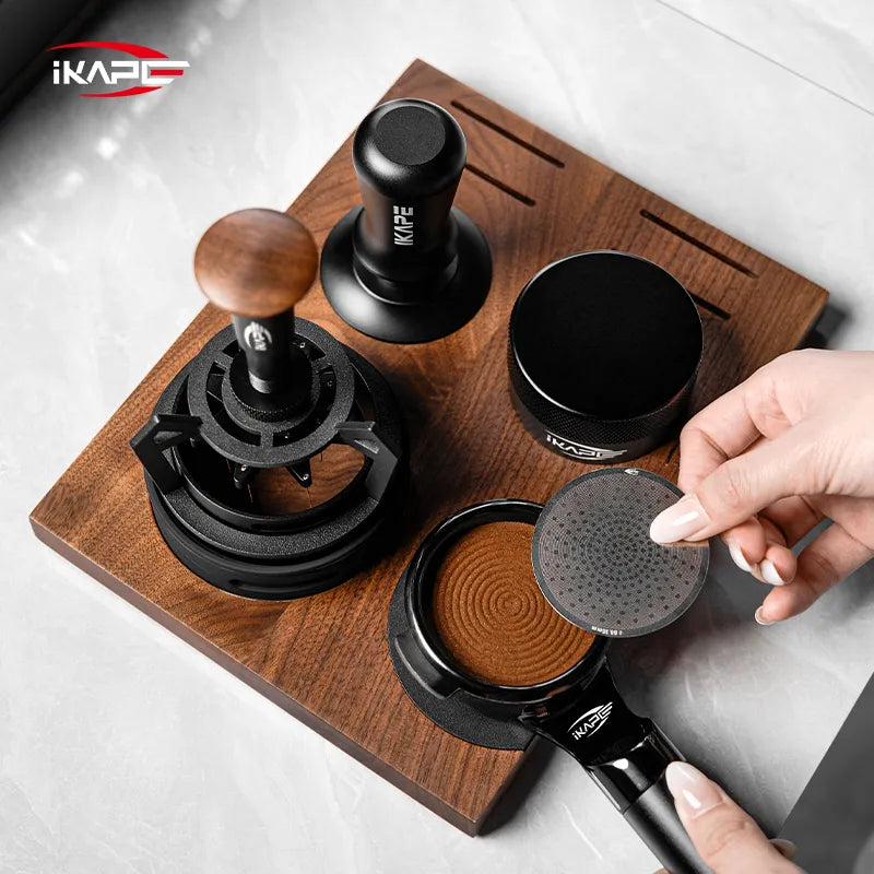 Ikape - Organisateur d'accessoires à café en Bois fine