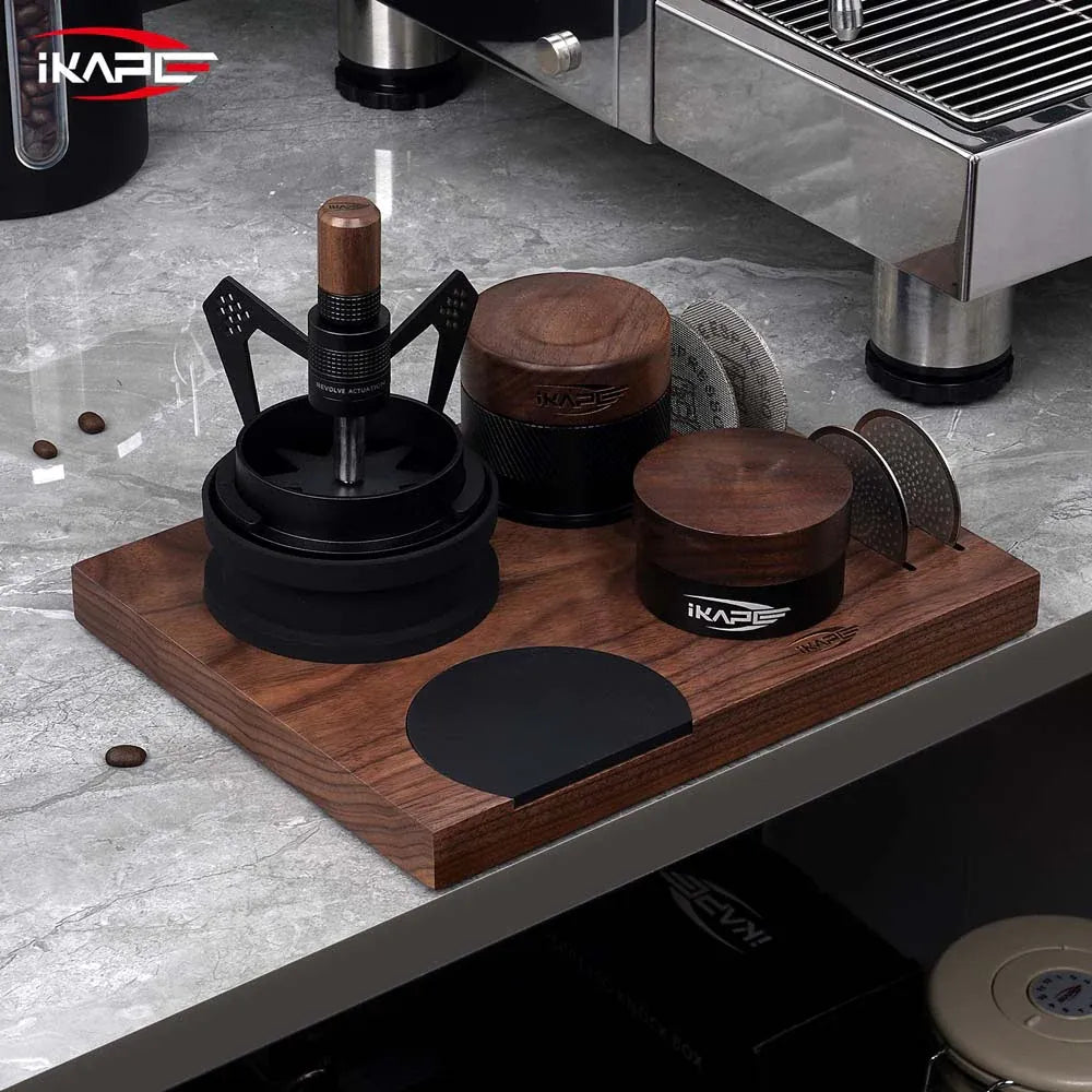 Ikape - Organisateur d'accessoires à café en Bois fine